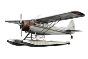 Classic biplane seaplane for water landings. png