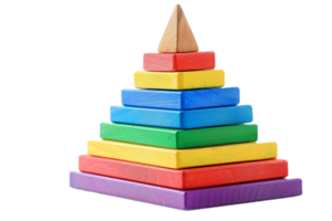 Stack of educational building blocks for kids. png