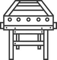 Black and White Line Drawing of a Foosball Table vector