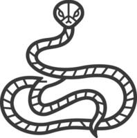 A stylized outline image of a snake coiled in a circle vector