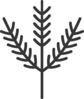 A stylized outline of a three branched plant with rounded edges vector