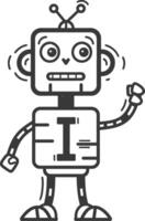 Cartoon robot with a letter I on its chest vector