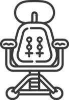 Line drawing of a modern office chair with adjustable features vector