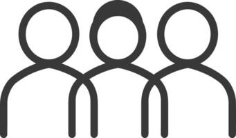 Three Simple Outline People in a Row vector