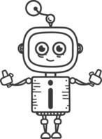 Cartoon Robot with Large Eyes and Antenna vector