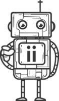 Cartoon Robot with Large Eyes and Antenna vector