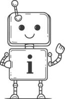 Cartoon Robot with Information Sign vector