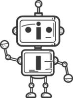 A Cartoon Robot with Antenna and Two Arms Waving vector