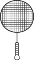 Black and White Line Drawing of a Badminton Racket vector