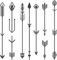 Collection of Geometric Arrow Designs with Different Points vector