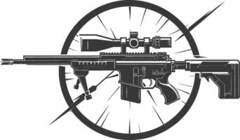Sniper Rifle with Scope and Target Sight in Circle vector