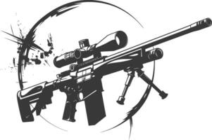 Sniper Rifle with Scope and Bipod in a Circular Design vector
