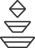 Stacked Geometric Shapes with Horizontal Lines vector