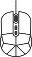 Black and White Line Drawing of a Computer Mouse vector