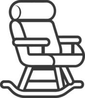 Line Drawing of a Rocking Chair with a Headrest vector