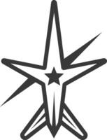 Star with a Lightning Bolt and Small Star in the Center vector