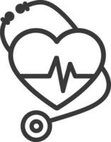 Stethoscope with a Heartbeat Inside a Heart Shape vector