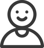Smiling Person Icon with Rounded Head and Body vector