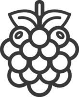 Black and White Line Art Illustration of a Raspberry vector
