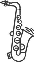 Black and White Line Drawing of a Saxophone vector