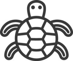 Black and white line art illustration of a turtle vector