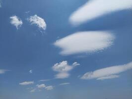 a view of the sky with clouds and a few clouds photo