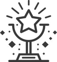 Star Shaped Trophy With Rays Of Light vector