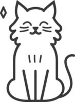 Smiling Cat Sitting with a Diamond Above It vector
