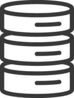 Stack of four database discs with a line in each disc vector