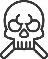 Skull and Crossbones Line Icon vector