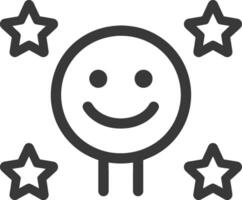 Smiling Face with Four Stars Icon vector