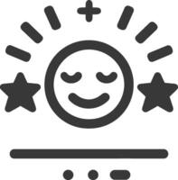Smiling Face Icon with Stars and Plus Sign vector