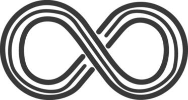 An infinity symbol is shown in black and white vector