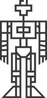 A robot is shown in a pixel art style vector