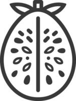 A black and white line drawing of a grapefruit vector