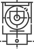 A black and white image of a target with a cross on it vector