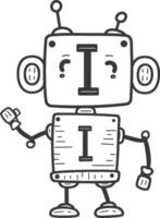 A robot with a letter i on it vector