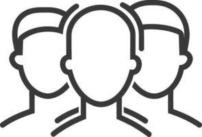 A group of people with their heads facing each other vector