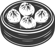 Dumplings in a bowl with a white background vector