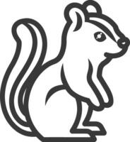 A black and white squirrel icon on a white background vector