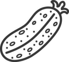 A pickle is shown in a line drawing vector