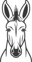 A donkey head with horns and a long tail vector