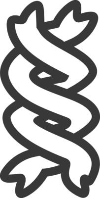 A black and white drawing of a spiral