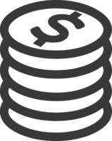 A stack of coins with dollar sign on top vector