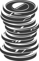 A stack of coins on a white background vector