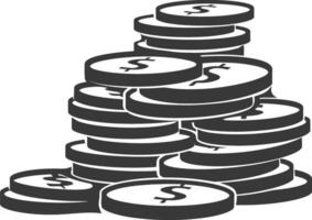 A pile of coins with dollar signs on them vector