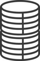 A black and white illustration of a stack of data vector