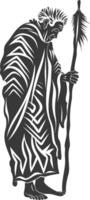 An african man with a staff and a zebra print vector