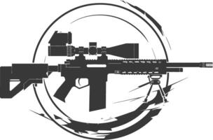 An image of a rifle and scope on a white background vector