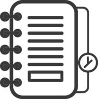 A notebook with a pencil and a pencil icon vector